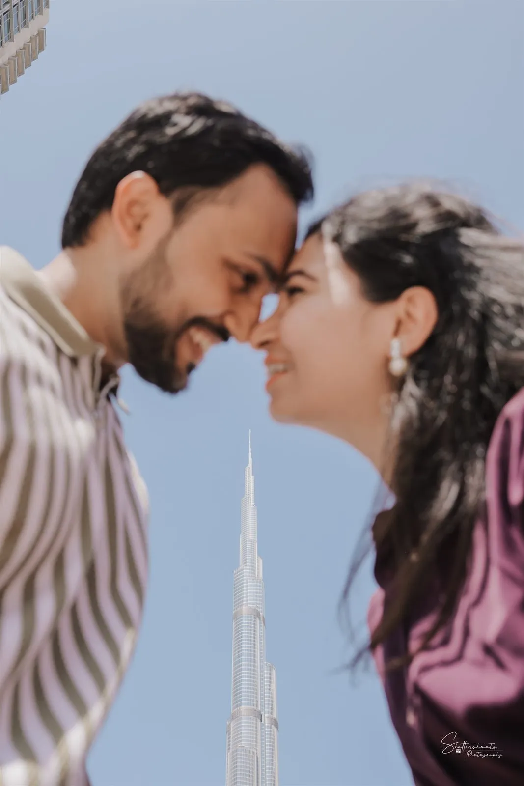 Couple before the Burj Khalifa in Dubai
